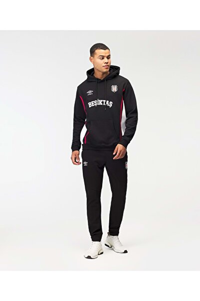 Beşiktaş S.K. Bjk Umbro 25/26 Team Training Cotton Men's Hooded Sweatshirt Black
