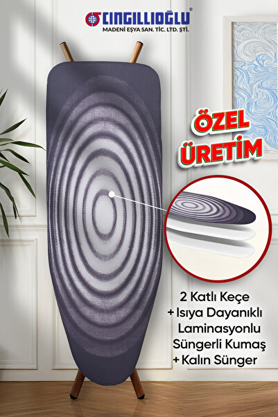 Cıngıllıoğlu Cb-101 Girdap Motif Keçeli Isıya Dayanıklı Ütü Masası Kılıfı Örtüsü Bezi