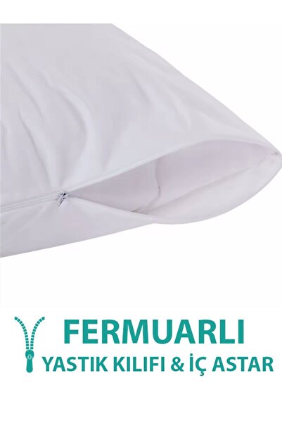 SUVAY Pamuklu Fermuarlı İç Yastık KIlıfı Beyaz Renkli İç Astar 10'lu Yastık İç Kılıfı 50x 70 Şilte