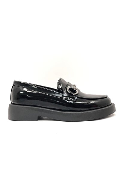 Greyder 72133 Zn Urban Leather Comfort Casual Oxford Women's Shoes Black-Pattern