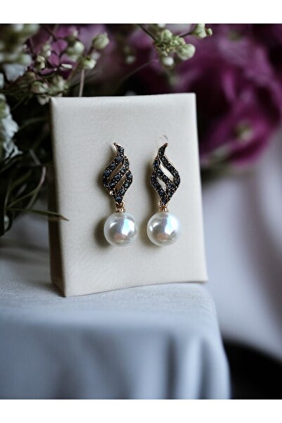 FAYRA ACCESSORIES Zirkon Taşlı Mayorka İnci Küpe