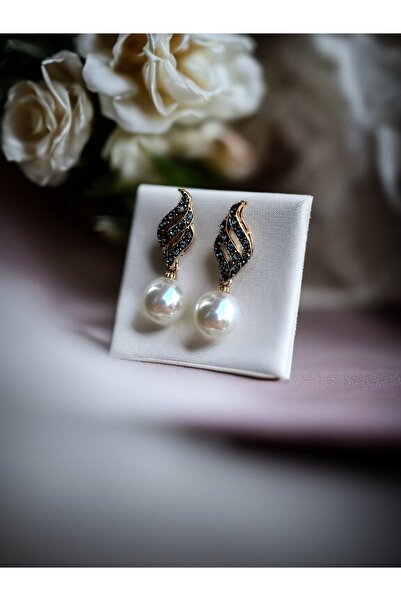 FAYRA ACCESSORIES Zirkon Taşlı Mayorka İnci Küpe