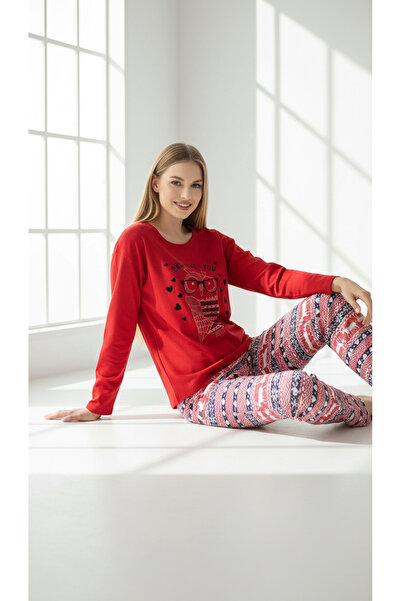 trendlina Set de pijamale duble de iarnă din bumbac