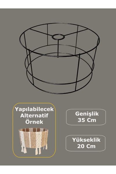 CONANA Silindir Lambader Teli , İskeleti Siyah Statik Boyalı - E27 (35 Cm)