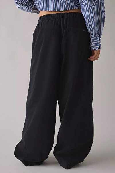 september island Black Baggy Baloon Oversize Waist Adjustable Trousers