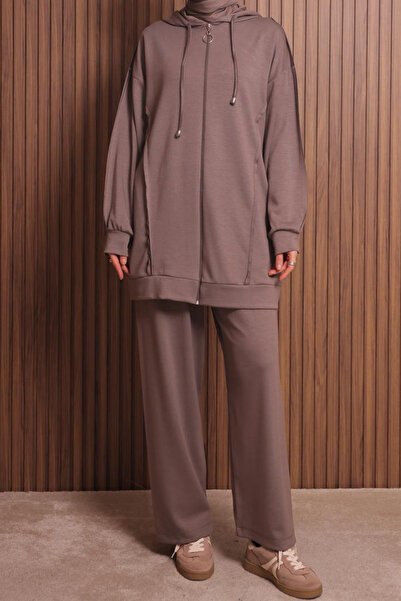 Balenbi طقم حجاب نسائي من قماش المودال قصة فضفاضة بغطاء رأس 1132