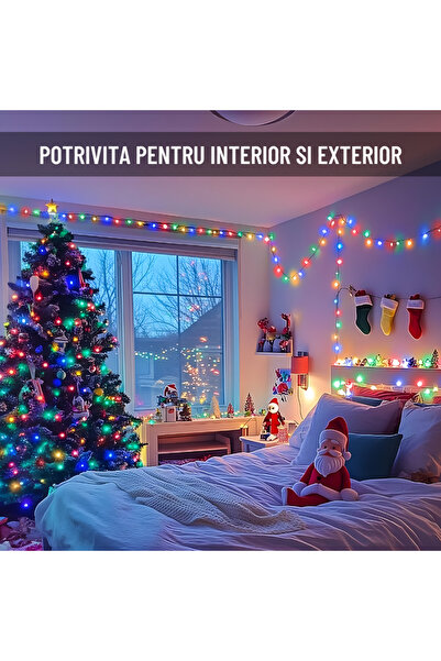 VELORA Set 4 Instalatii Tip Rola, 50 Metri/Rola, 8 Jocuri De Lumini, IP44, 220V, Multicolor