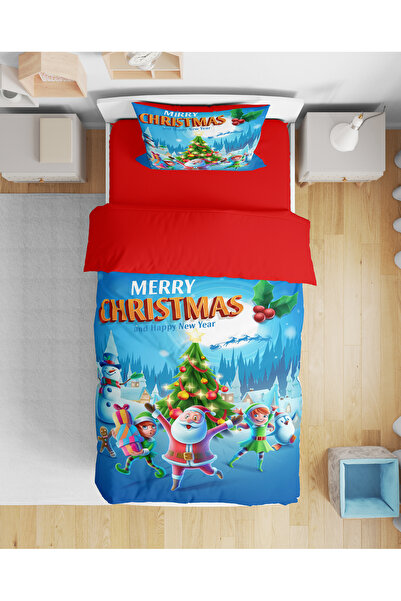 Erays Home New Year's Christmas Themed 3D Digital Printed New Single Duvet Co...