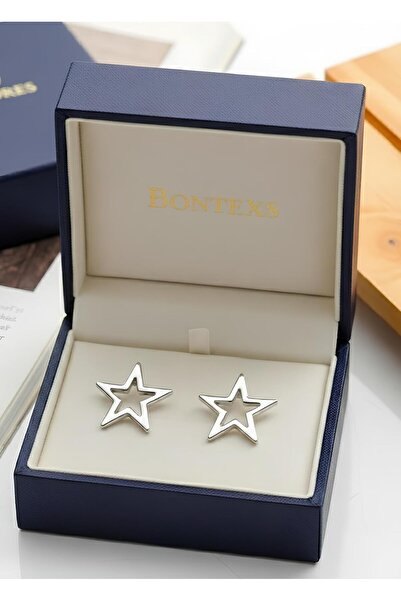 Bontexs Kadın Gümüş Renk Yıldız Çelik Küpe