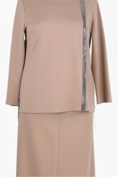 Alvina Slim Strip Detail Double Skirt Suit 20186