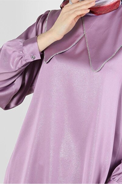 Alvina NECK DETAIL SILVERY TUNIC 43818