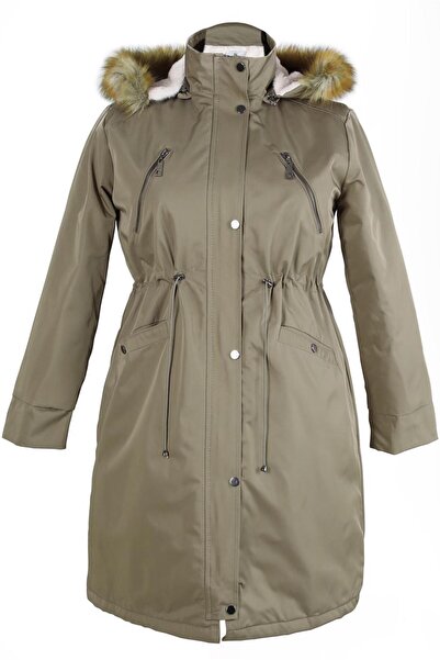 Alvina KAPÜŞONLU BELİ BÜZGÜLÜ KABAN 90436