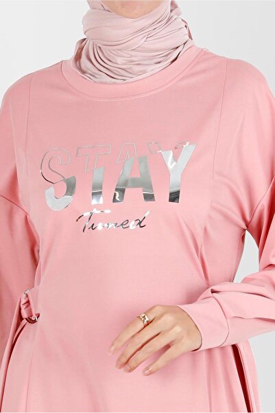 Alvina 42856 Model Print Detailed Tracksuit Tunic