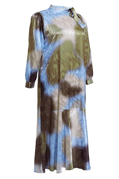 Alvina Plus Size Satin Jacquard Dress - 20515