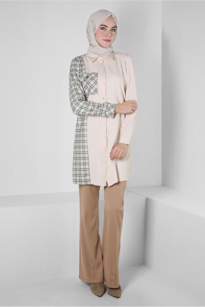 Alvina PLAID DETAILED SHIRT TUNIC 44152