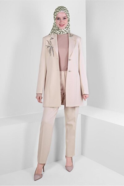 Alvina Stone Printed Double Pants Suit 30318