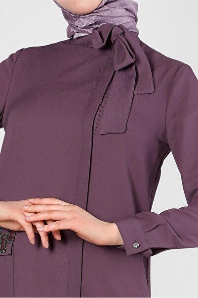 Alvina YAKASI BAĞLAMALI CEPLİ TUNİK 43525