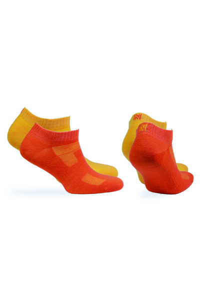 NORFOLK Sheldon Lc Low Cut Merino Wool Outdoor Hiking Socks 2 Pack Yellow/Orange