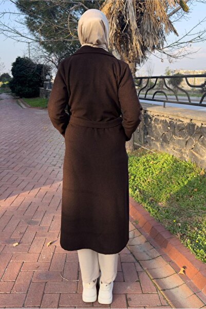 TRENDTESETTÜR Coffee Color Belted Women's Coat - t 0532