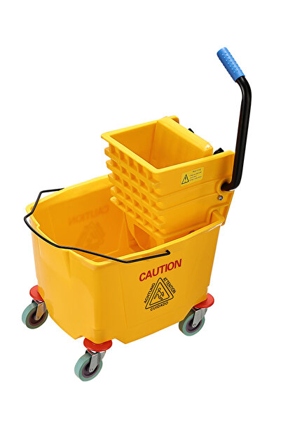Lawazim 32L Rectangular Mop Bucket on Wheels - Side Press Wringer Bucket for ...