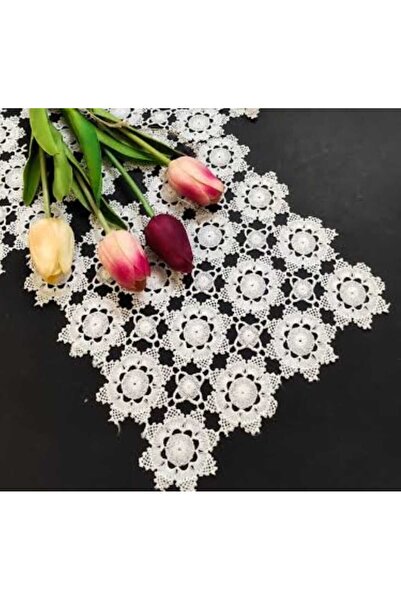 Çt Çeyizci Tekstil 6 Piece Living Room Showcase Napkin Coffee Table Set, Embroidered Napkin