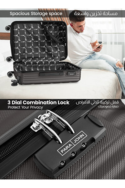 PARAJOHN Chevron 20-Inch Cabin-Size (Small) ABS Hard Case Luggage Trolley Bag with 4 Spinner Wheels and Lock