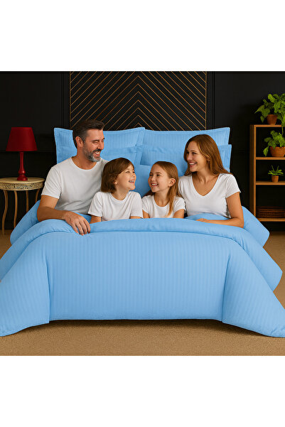 celhome CELhome 6-piece bedding set, Fitted sheet, Duvet cover, 4 pillowcases, Blue