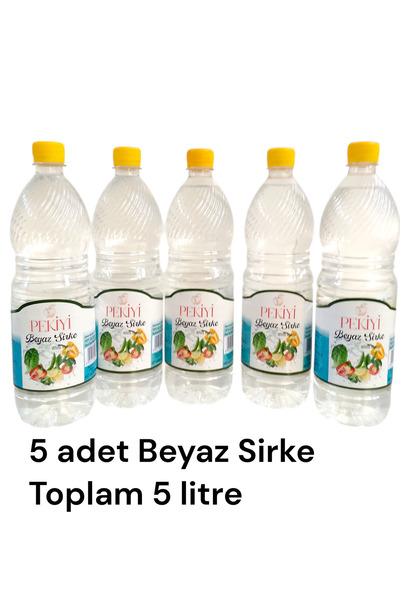 Kral Yöresel Ürünler 5 adet 1 litre toplam 5 litre Beyaz Sirke