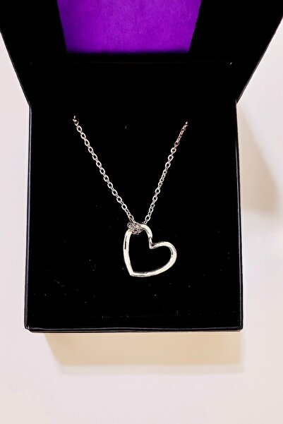 Aychra Gümüş Renk Kalp Model Özel Kadın Kolye