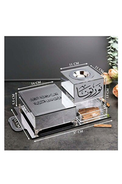 Story of candle An incense burner with a box for storing incense and a tray to hold them. The burner is inscribed with the phrase "You have honored us" and includes a piece of premium Maroki oud.