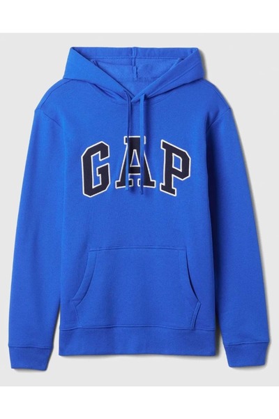 GAP V-Heritage Logo SNL 674148 Erkek Kapüşonlu Sweatshirt MAVİ