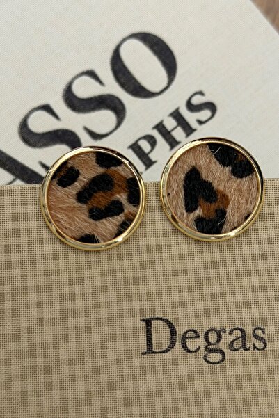 MioArt Leopar Kadın Küpe Yuvarlak