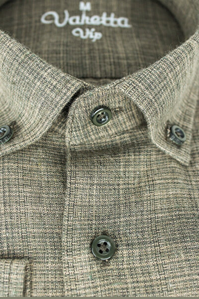 Varetta Чоловіча зелена довга сорочка з кишенями та ґудзиками на комірі