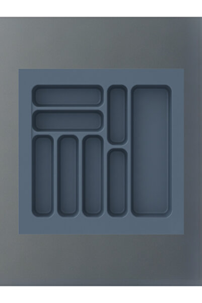 evizmo Cuttable Cutlery Holder Inside Drawer 49X49 cm Anthracite Color – Adju...