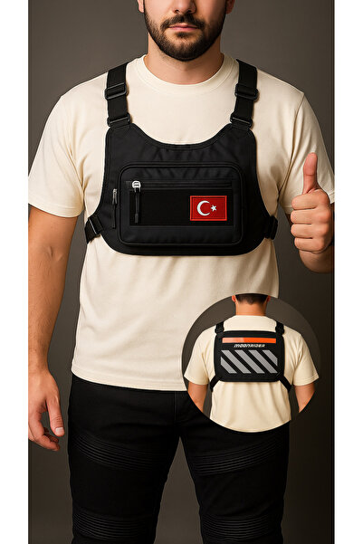 Moonrider Motosiklet Göğüs Çantası Yelek Tipi Geniş Hacim unisex yeşil motorc...