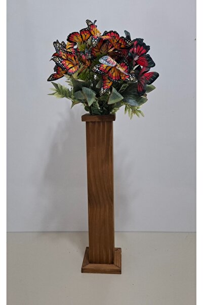 KOVANCI MASİF AHŞAP DEKORATİF ÇİÇEKLİK BİBLO VAZO