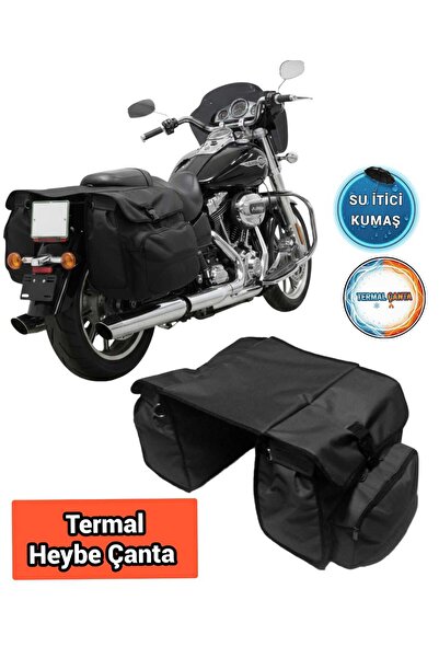 SEVBAGS MOTOSİKLET HEYBE ÇANTASI TERMAL TERMOSLU CEPLİ SİYAH