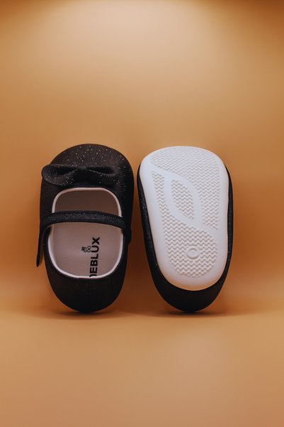 BEBLUXBABY Glitter Ballerina Baby Shoes with Bow