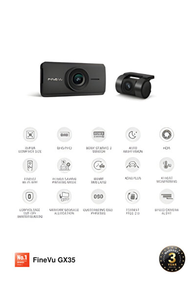 FineVu GX35 Front and Rear Dash Cam with 2K QHD Resolution and Sony STARVIS 2 Sensor – Superior Night Vision