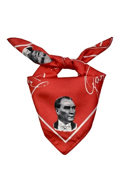 Vanelia Atatürk İmza ve Portre Detaylı Fular Bandana