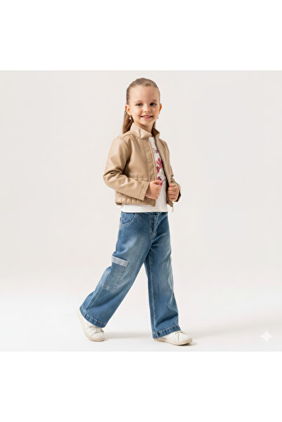 Cremix Kız Çocuk Deri Ceket