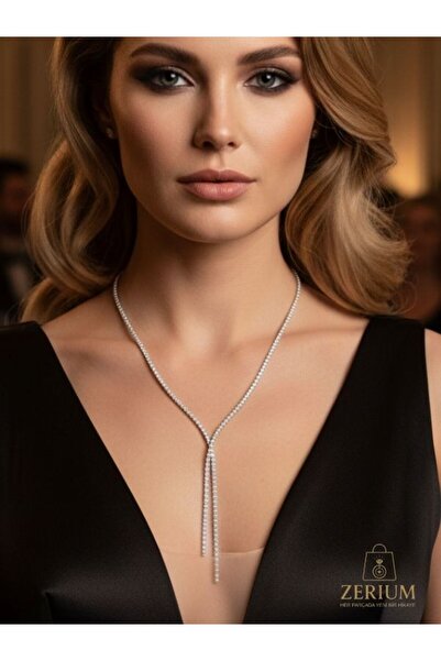 ZERİUM Minimal Işıltılı Suyolu Lüx Kadın Kolye