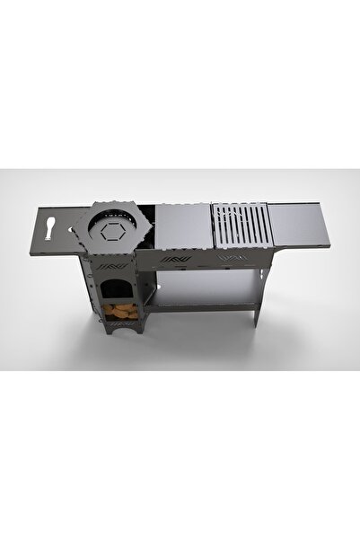 OEM Multifunctional Grill with Pot Holder – 3mm Metal, Matte Black