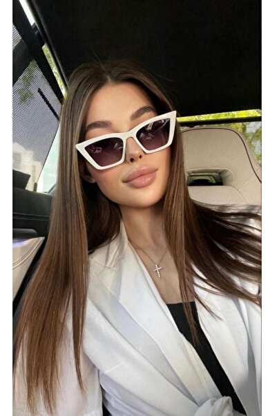 funeyes Cat Eye Slanted Brown Cream Glasses Sunglasses Uv400 Case Cloth Gift