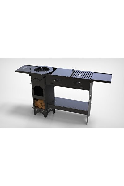 OEM Multifunctional Grill with Pot Holder – 3mm Metal, Matte Black