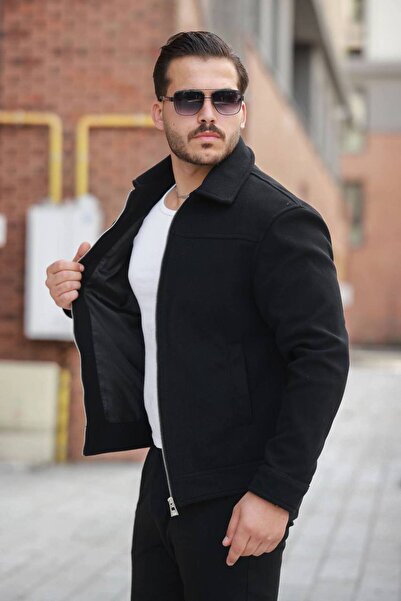 KOCCI Yeni Sezon Soğuk Geçirmez Rahat Kesim Kışlık Erkek Kaşe Ceket Mont