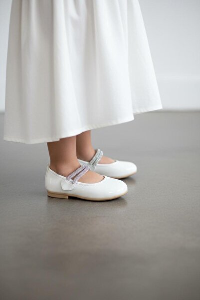 PATİK BEBE Κοριτσίστικες Ορθοπεδικές Μπαλαρίνες Λευκό Χρώμα Πέτρα