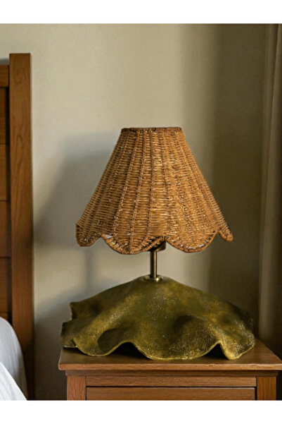 Lo Fi House Verna Seramik Tabanlı Rattan Abajur