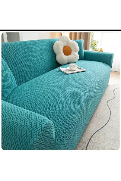 BASHTUGH TİCARET 3-Seater Elastic Sofa Cover Brick Pattern High Quality Washa...