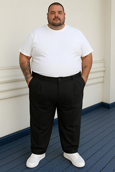 wamoss Casual Transitional Pleated Classic Baggy Trousers Pl1